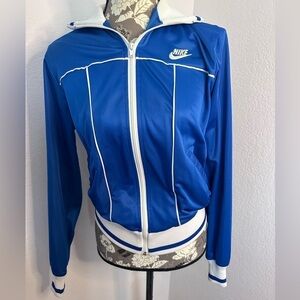 Nike Vintage 90’s Satin sports Track Suit Jacket in Blue and white - Size Small